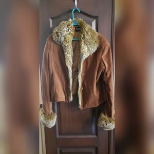 Suede Fur Lined Vintage Coat